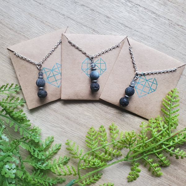 Tourmalated Quartz and Agate Diffuser Necklace