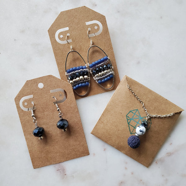 Sapphire Blue Crystal Drop Earrings