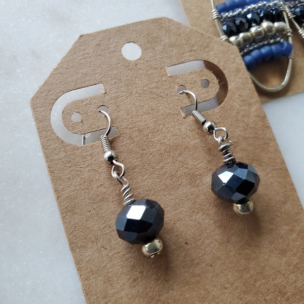 Sapphire Blue Crystal Drop Earrings