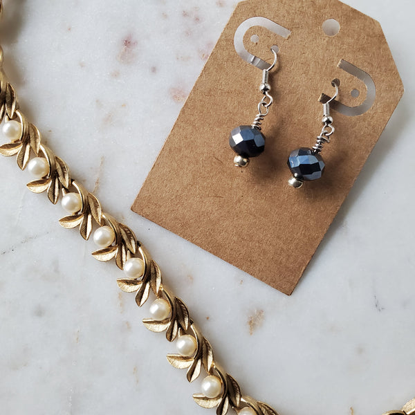Sapphire Blue Crystal Drop Earrings
