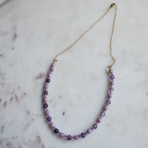 Amethyst Beaded Necklace