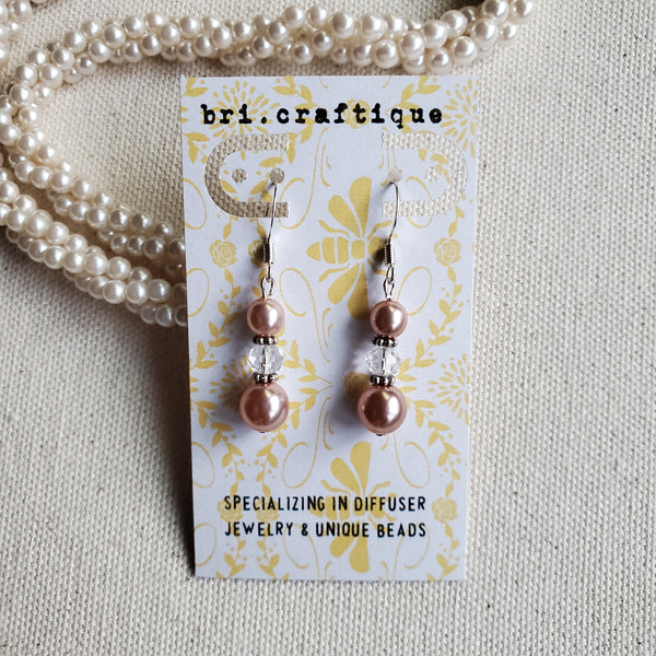 Pink Pearl Drop Earrings