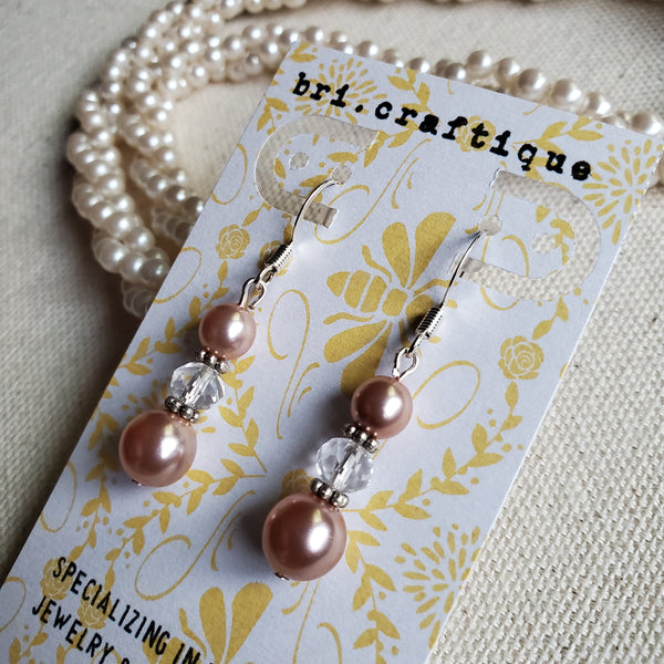 Pink Pearl Drop Earrings