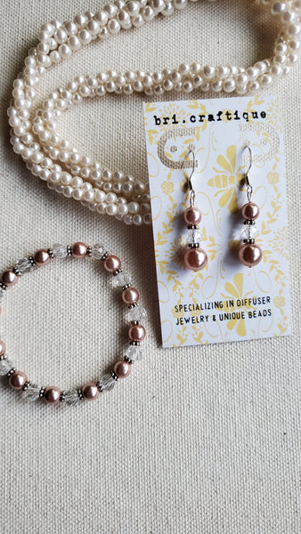 Pink Pearl Drop Earrings