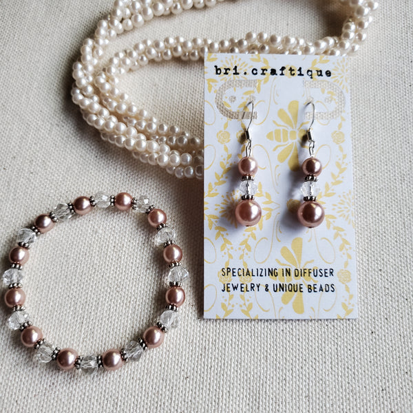 Pink Pearl Drop Earrings
