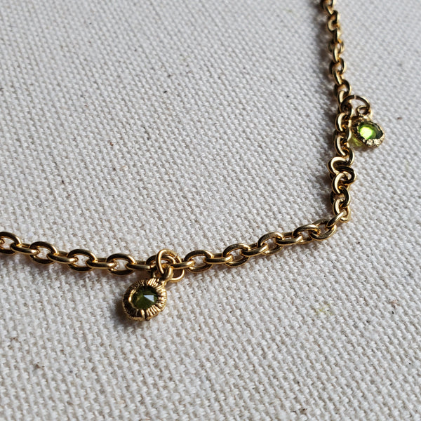 Green Gem Dangle Choker