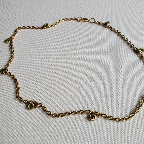 Green Gem Dangle Choker