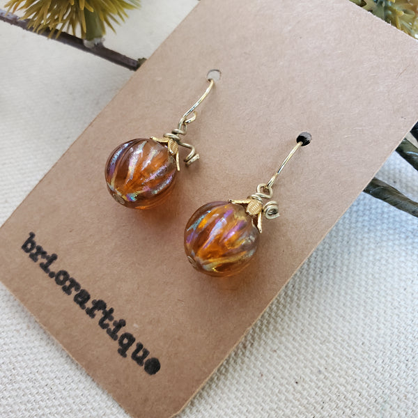 Vintage Pumpkin Drop Earrings