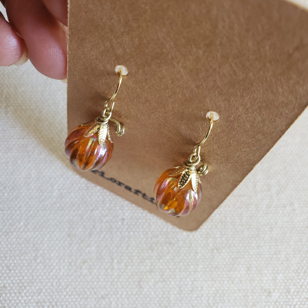 Vintage Pumpkin Drop Earrings