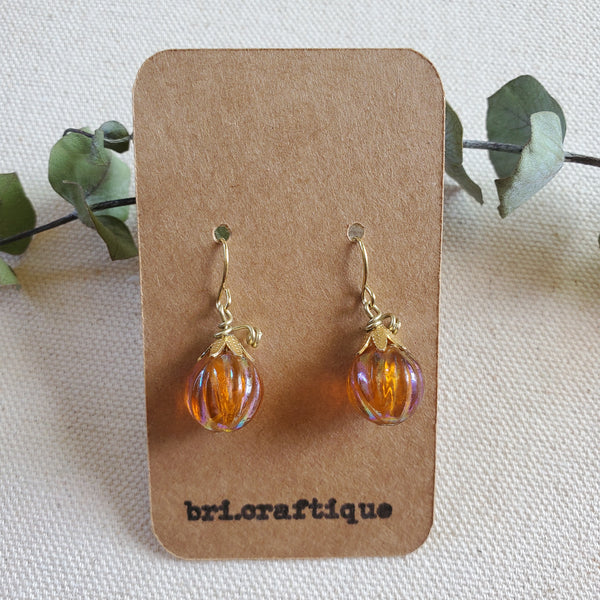 Vintage Pumpkin Drop Earrings