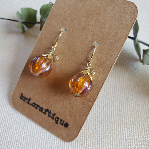 Vintage Pumpkin Drop Earrings