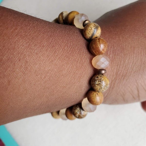 Earthy Jasper Beaded Bracelet