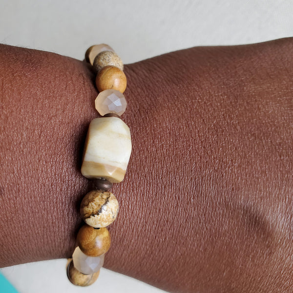 Earthy Jasper Beaded Bracelet