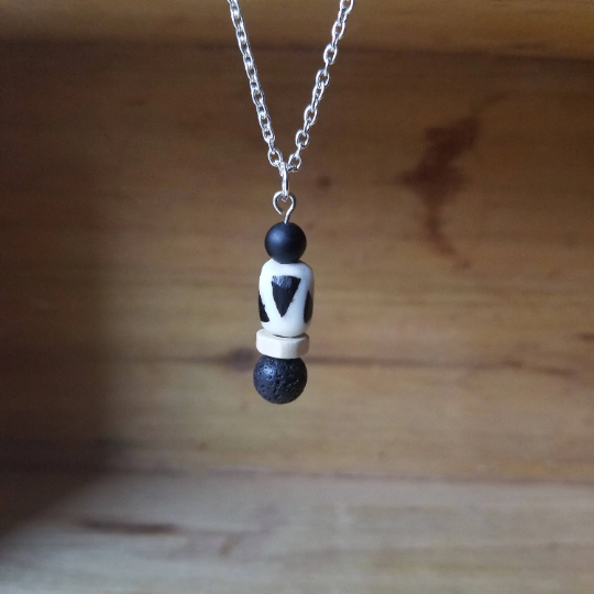 Batik African Bone Diffuser Necklace