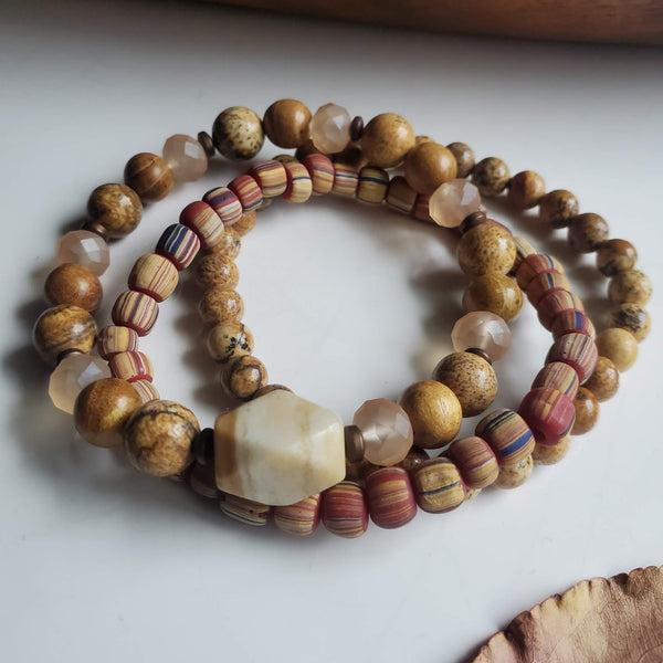 Earthy Jasper Beaded Bracelet
