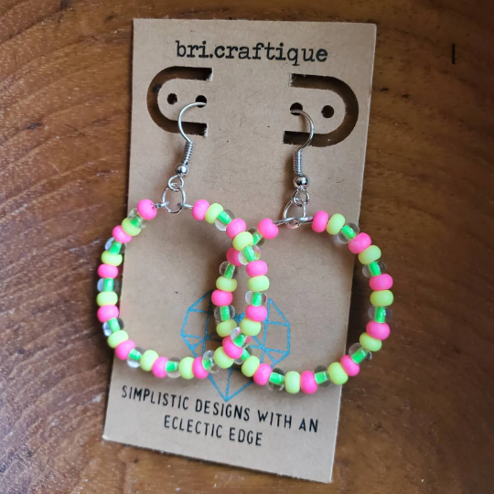 Tropical Fiesta Seed Bead Hoops
