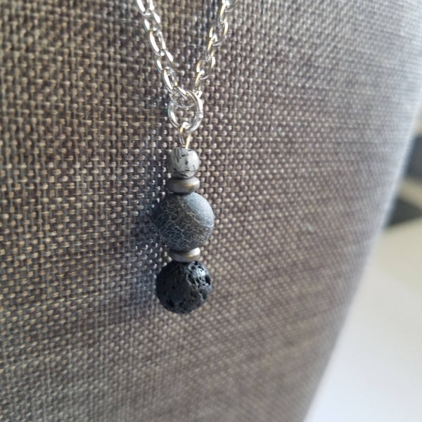 Tourmalated Quartz and Agate Diffuser Necklace