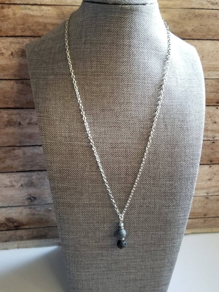 Tourmalated Quartz and Agate Diffuser Necklace
