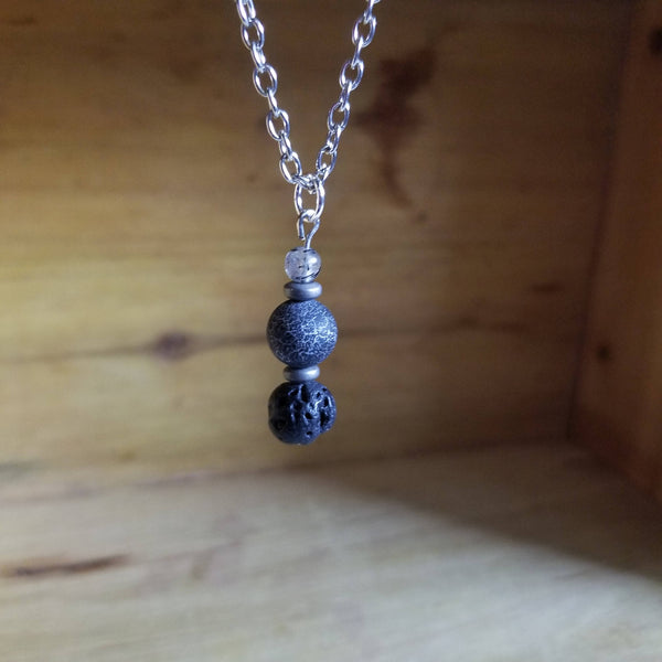 Tourmalated Quartz and Agate Diffuser Necklace