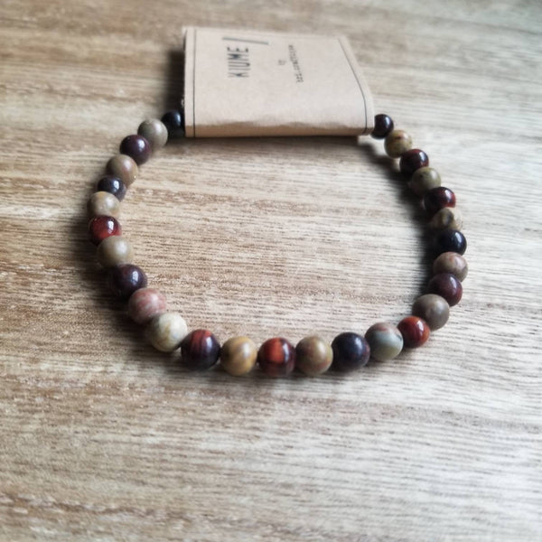 Red Tiger and Jasper beaded bracelet