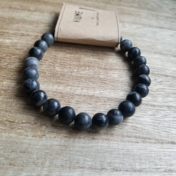 Black Network Agate beaded bracelet
