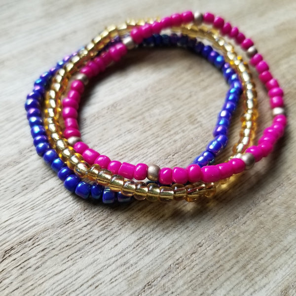 Magic Carpet seed bead bracelet set