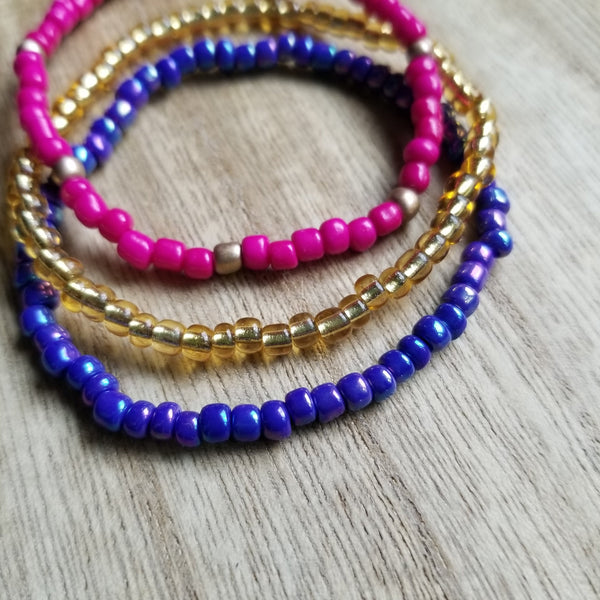 Magic Carpet seed bead bracelet set