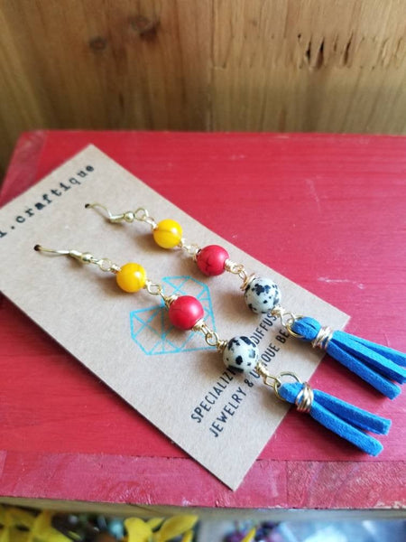 Cowboy Inspired Tassel Dangle Earrings