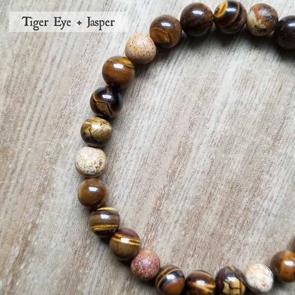 Tiger Eye and Jasper beaded bracelet