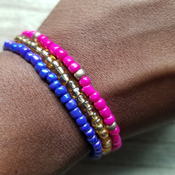 Magic Carpet seed bead bracelet set