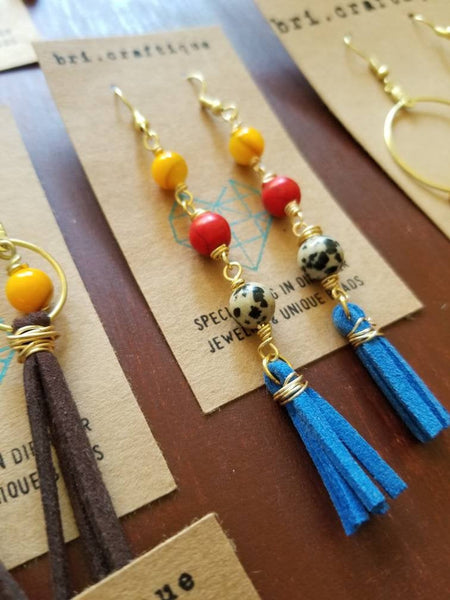 Cowboy Inspired Tassel Dangle Earrings