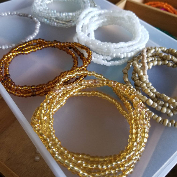 Citrine glass seed bead bracelet