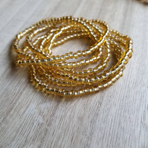 Citrine glass seed bead bracelet