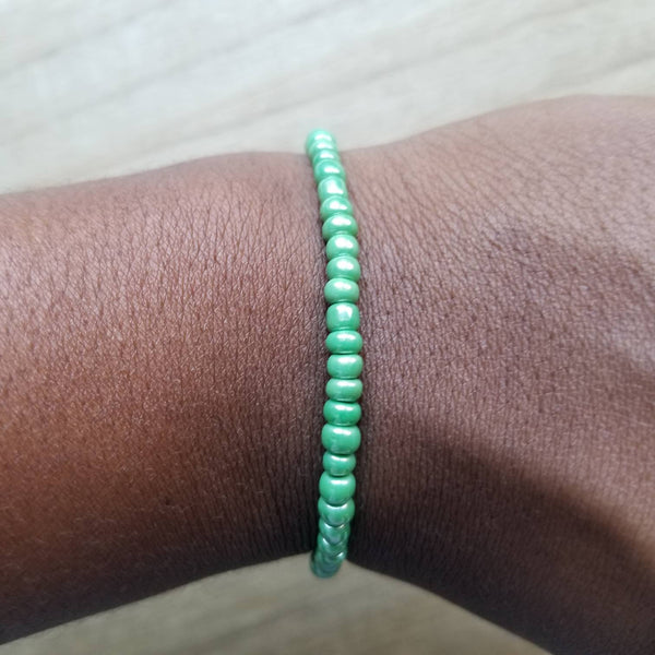 Luxe Mint Green glass seed bead bracelet