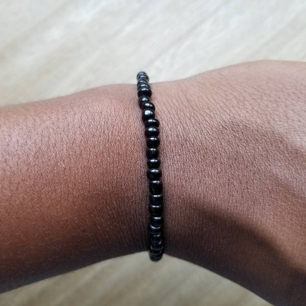 Black seed bead bracelet