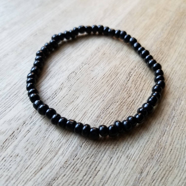 Black seed bead bracelet
