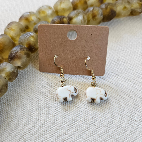 Mini Elephant Drop Earrings