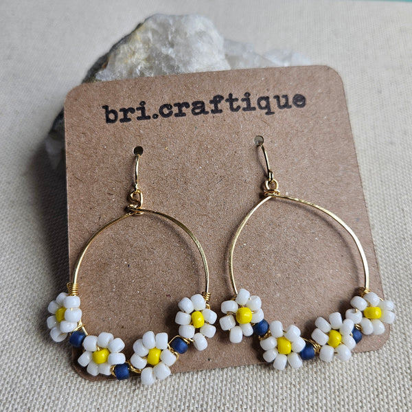White Daisy Chain Hoops