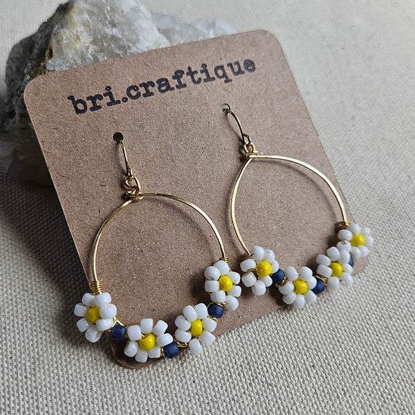 White Daisy Chain Hoops