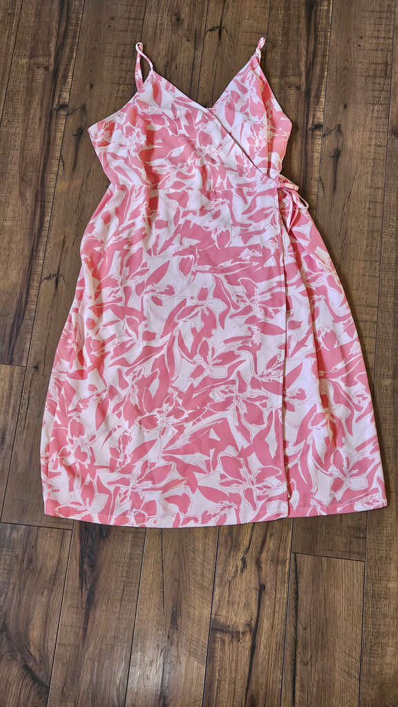 nine west pink dress Nine West Guava Pink Sleeveless Stretch Lace Fit & Flare Dress