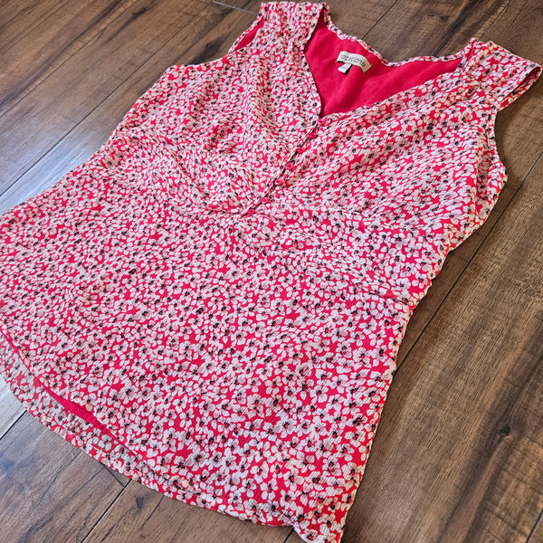 Red Floral Tank Blouse