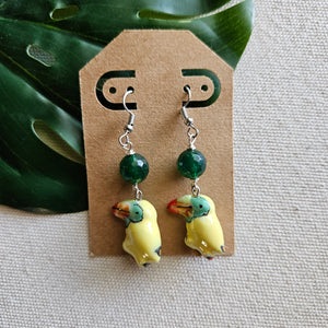 Tropical Jungle Bird Dangle Earrings