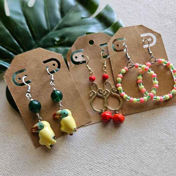 Tropical Jungle Bird Dangle Earrings