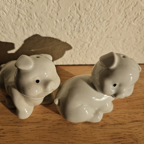 Vintage Porcelain Piggy Salt & Shakers