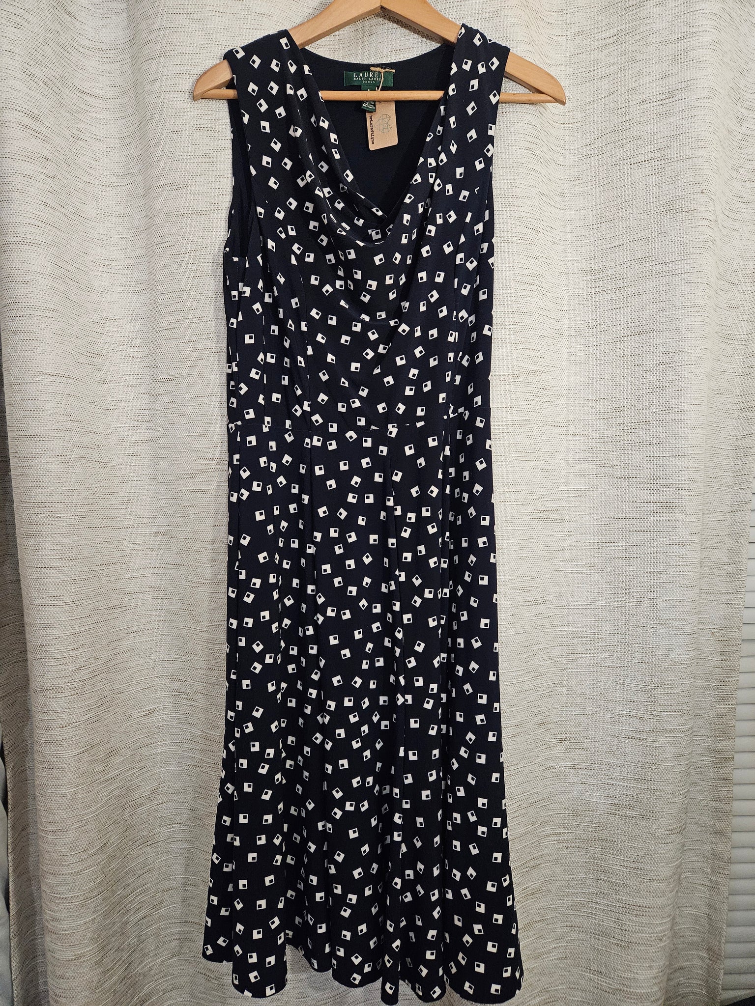 lauren ralph lauren polka-dot jersey dress Belting & Polka-Dot Georgette Dress
