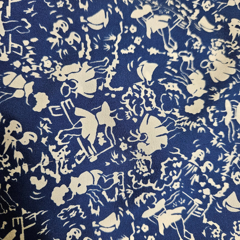 Retro Blue + White Scarf