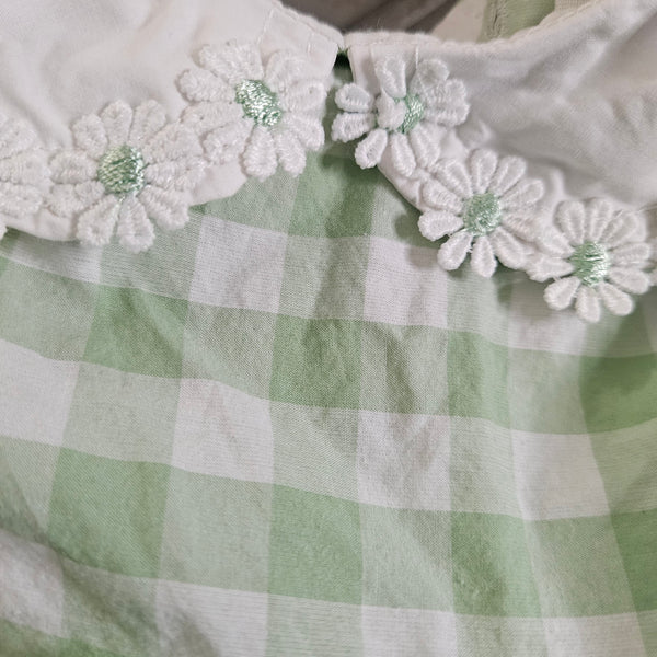 Cynthia Rowley | Girl's Green Gingham with Daisy Collar Dress (2T)