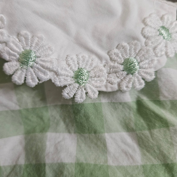 Cynthia Rowley | Girl's Green Gingham with Daisy Collar Dress (2T)
