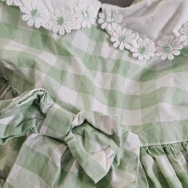 Cynthia Rowley | Girl's Green Gingham with Daisy Collar Dress (2T)
