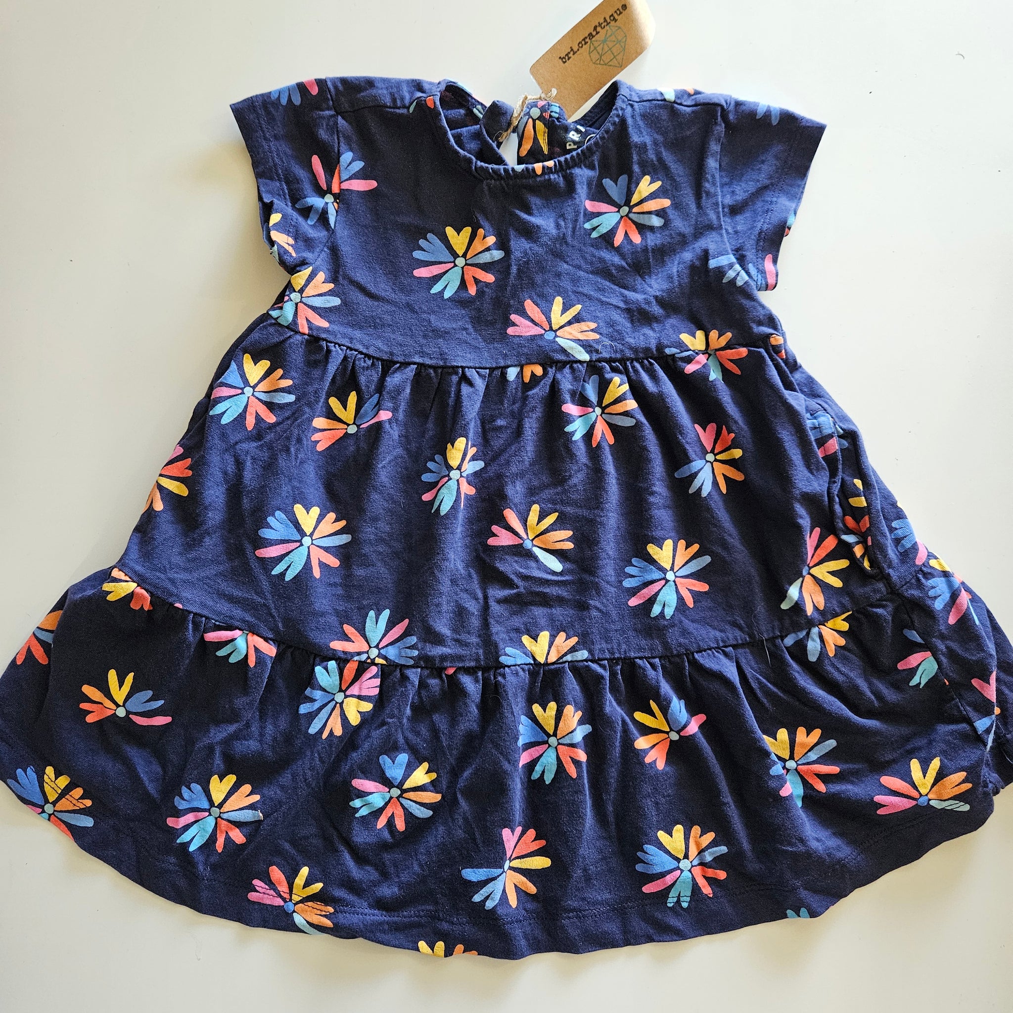 Girl's - Primary - Blue Dress with Flowers